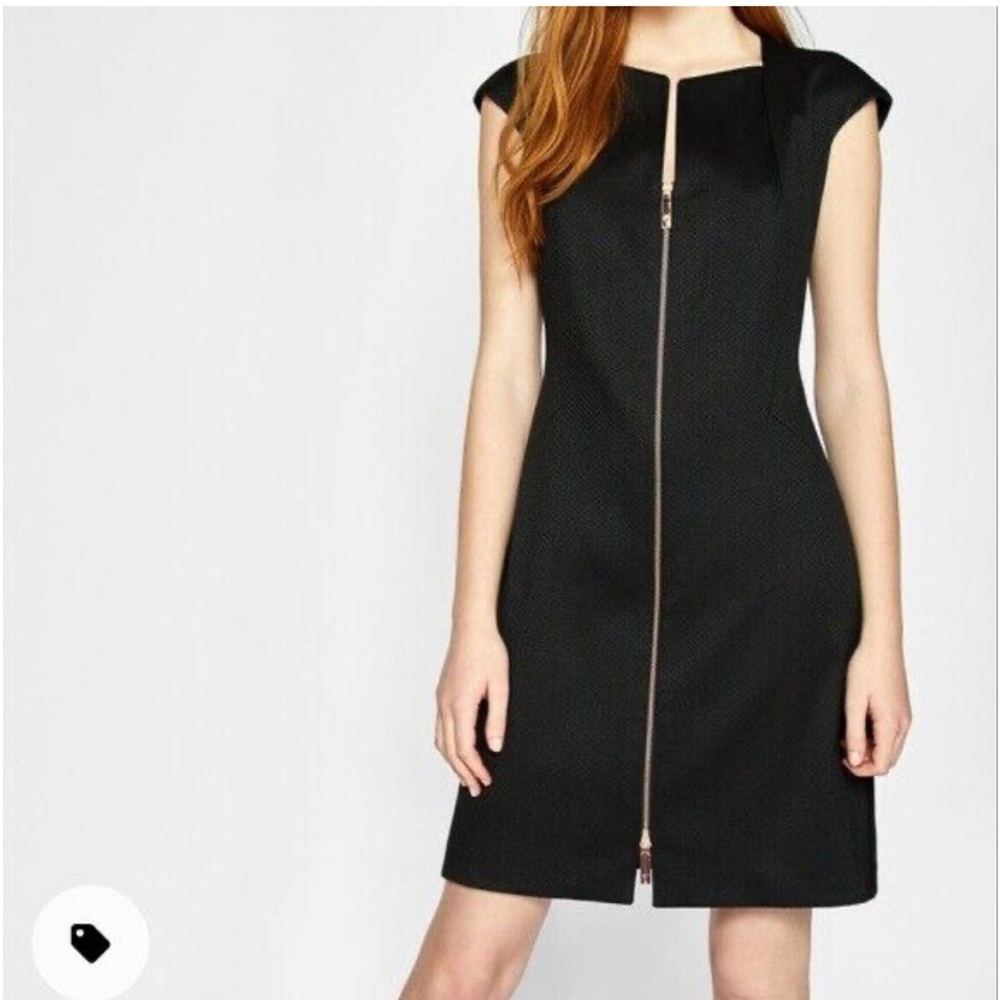 Ted Baker Black Zip Front Dress Size M/6